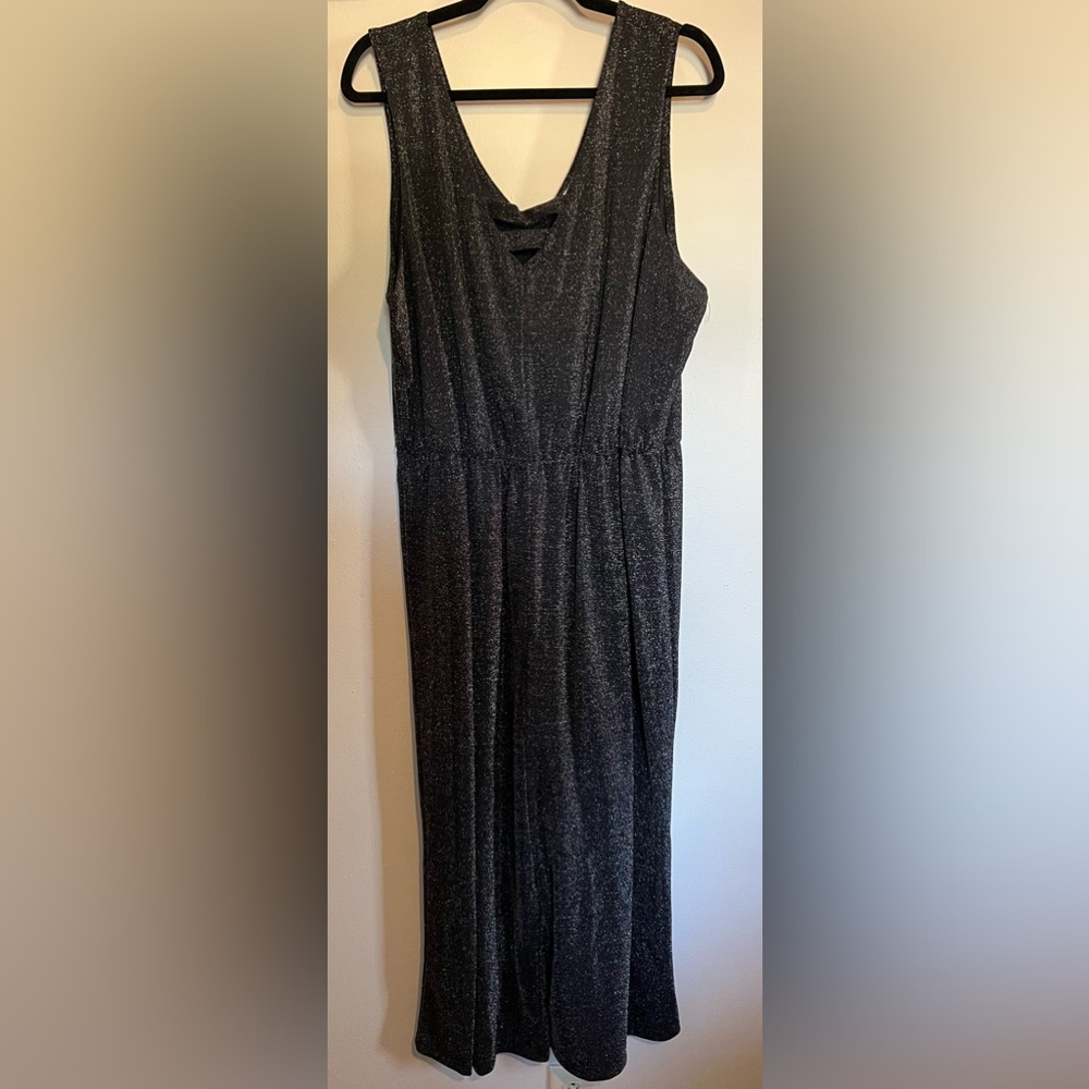 Maurice’s Black Sparkle Wide Leg Crop Jumpsuit